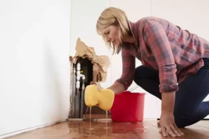 water damage on wood floors